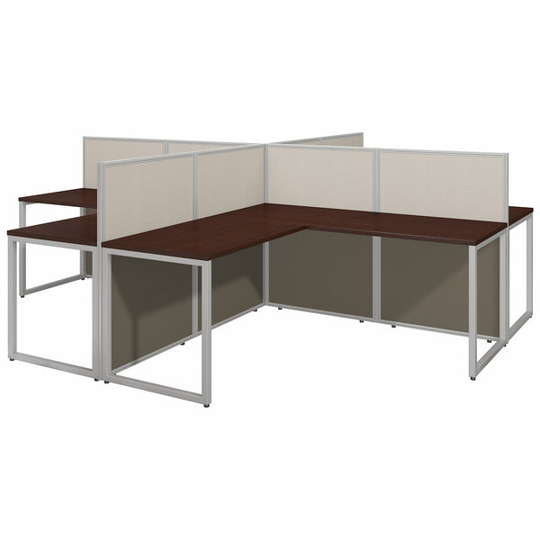 Bush Business Furniture Easy Office 60W 4 Person L Shaped Cubicle Desk Workstation with 45H Panels