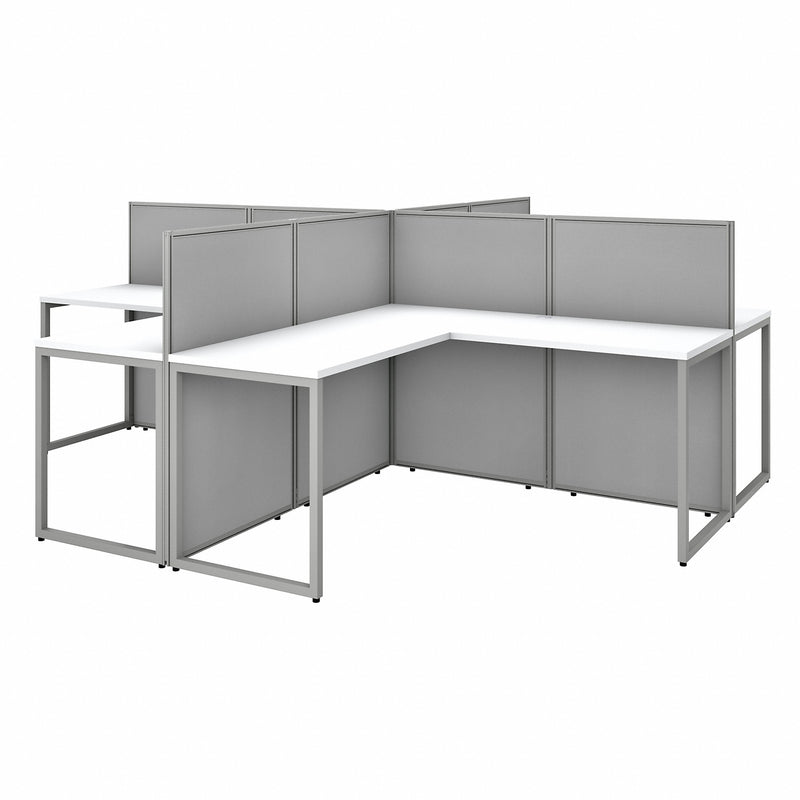 Bush Business Furniture Easy Office 60W 4 Person L Shaped Cubicle Desk Workstation with 45H Panels