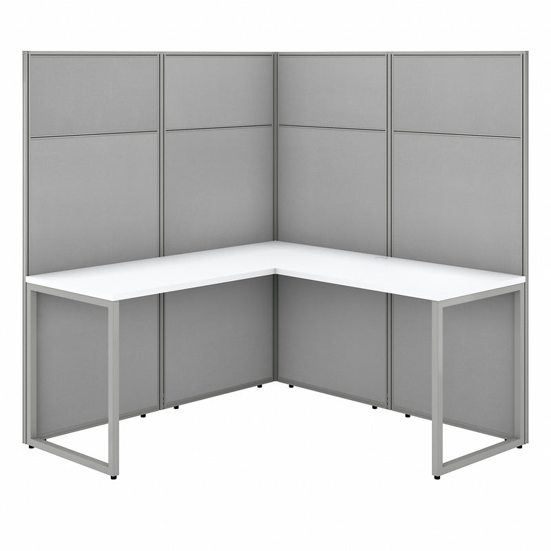 Bush Business Furniture Easy Office 60W L Shaped Cubicle Desk Workstation with 66H Panels