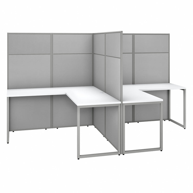 Bush Business Furniture Easy Office 60W 2 Person L Shaped Cubicle Desk Workstation with 66H Panels