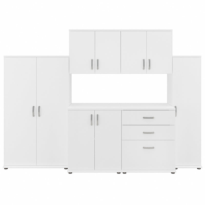 Bush Business Furniture Universal 6 Piece Modular Garage Storage Set with Floor and Wall Cabinets