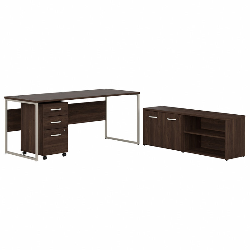Bush Business Furniture Hybrid 72W x 30D Computer Table Desk with Storage and Mobile File Cabinet