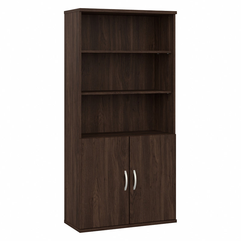 Bush Business Furniture Hybrid Tall 5 Shelf Bookcase with Doors