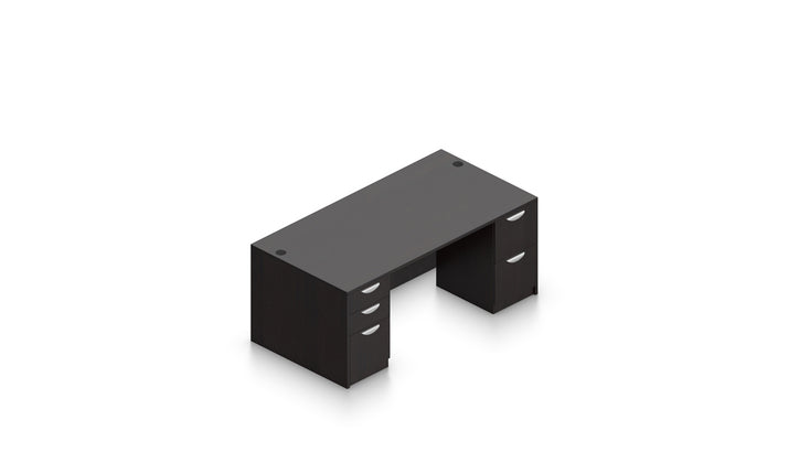 Offices To Go Superior Laminate Double Pedestal Desk | Layout SL-Q