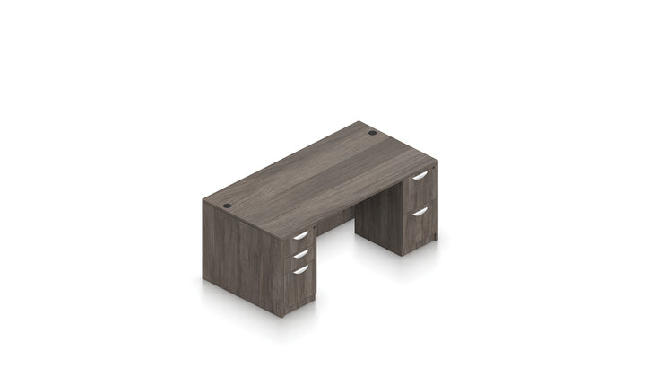 Offices To Go Superior Laminate Double Pedestal Desk | Layout SL-Q
