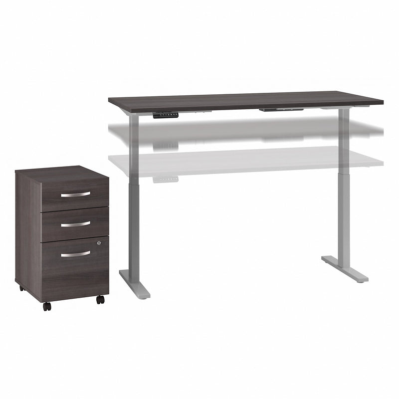Move 60 Series by Bush Business Furniture 72W x 30D Height Adjustable Standing Desk with Storage