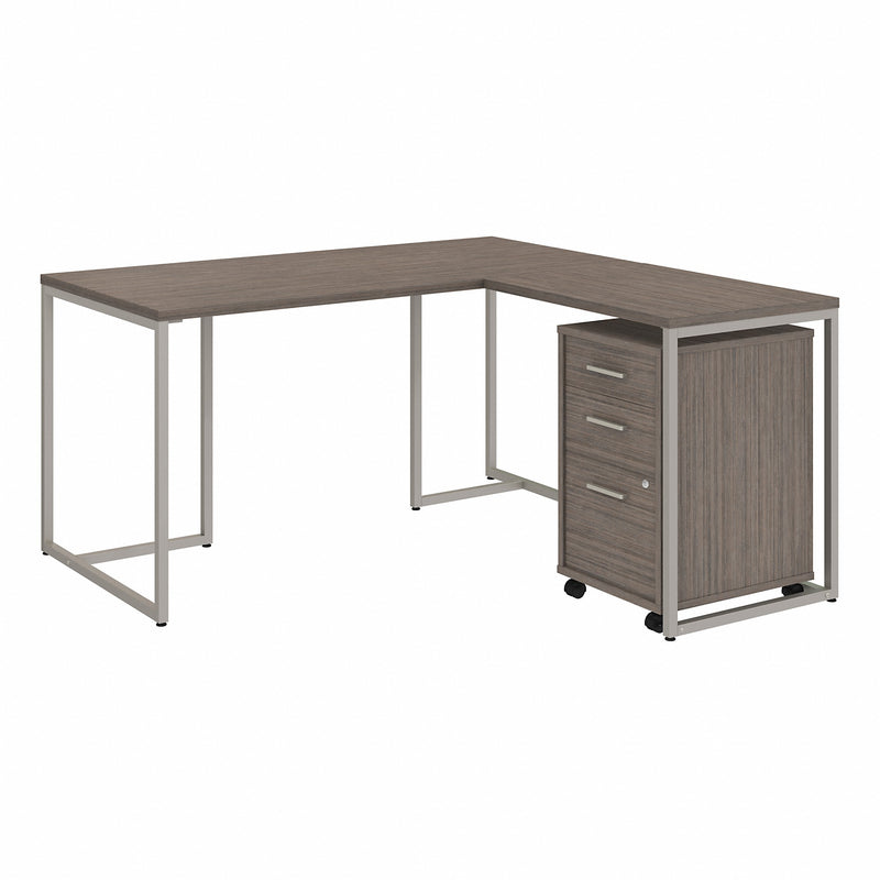 Office by kathy ireland® Method 60W L Shaped Desk with 30W Return and Mobile File Cabinet