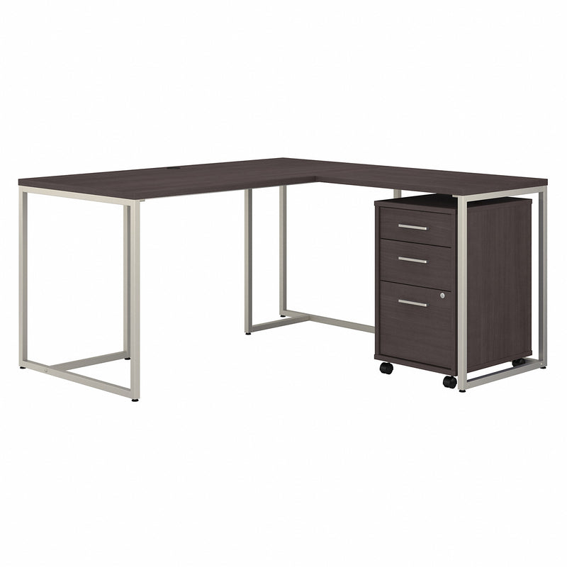 Office by kathy ireland® Method 60W L Shaped Desk with 30W Return and Mobile File Cabinet
