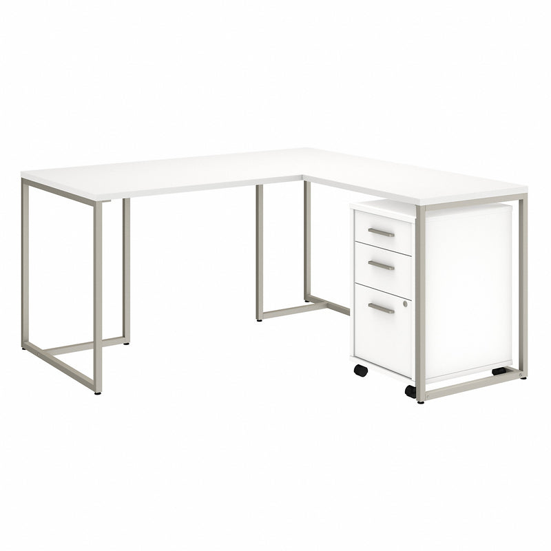 Office by kathy ireland® Method 60W L Shaped Desk with 30W Return and Mobile File Cabinet
