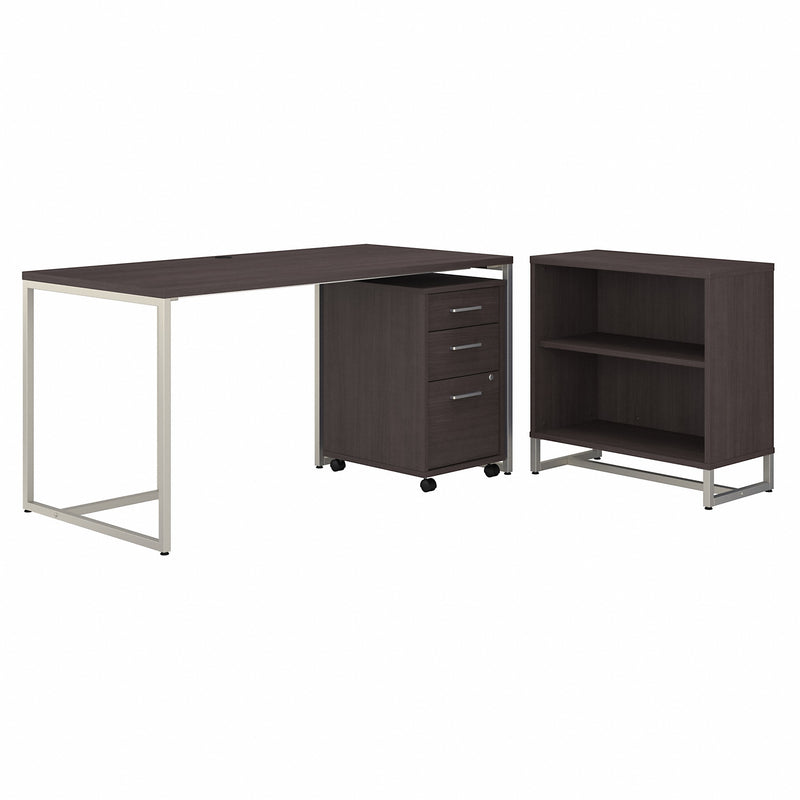 Office by kathy ireland® Method 60W Table Desk with Bookcase and Mobile File Cabinet
