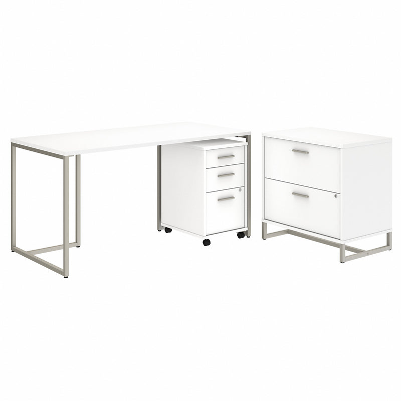 Office by kathy ireland® Method 60W Table Desk with File Cabinets