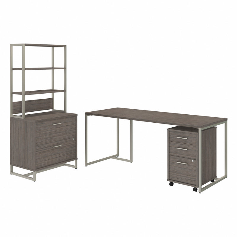Office by kathy ireland® Method 72W Table Desk with File Cabinets and Hutch