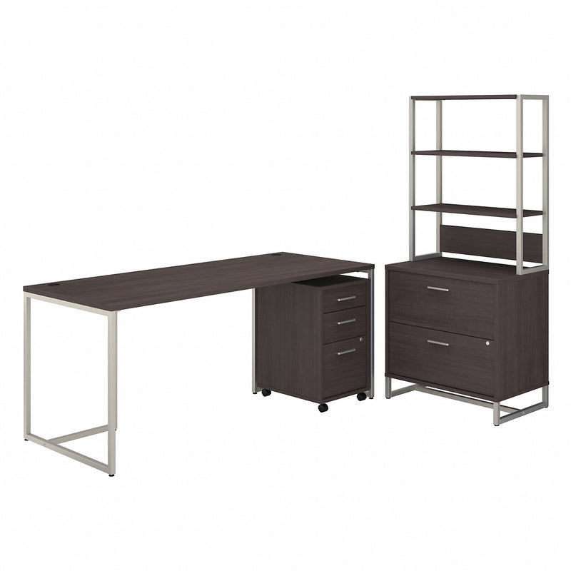 Office by kathy ireland® Method 72W Table Desk with File Cabinets and Hutch