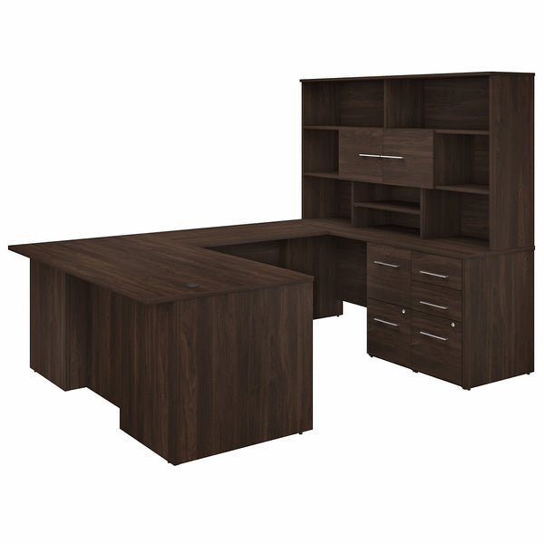 Bush Business Furniture Office 500 72W U Shaped Executive Desk with Drawers and Hutch