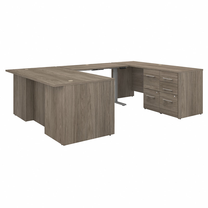 Bush Business Furniture Office 500 72W Height Adjustable U Shaped Executive Desk with Drawers
