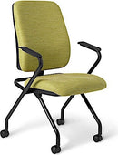 AF470N - OM Seating Affirm Fixed Arms Cushioned Back Ergonomic Side Chair