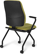 AF470N - OM Seating Affirm Fixed Arms Cushioned Back Ergonomic Side Chair