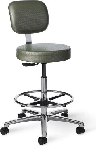 CL23 - Office Master Exam Room Stool with Back Rest and Footring