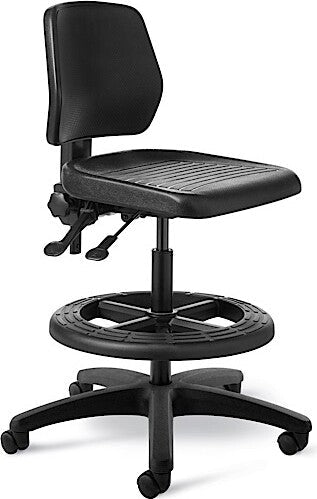 WS25 - OM Seating Workstool Basic Bench Height with Backrest and Footring