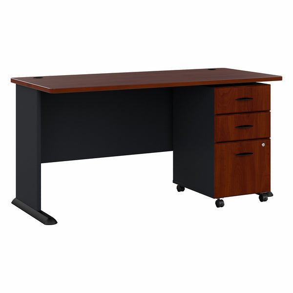 Bush Business Furniture Series A 60W Desk with Mobile File Cabinet