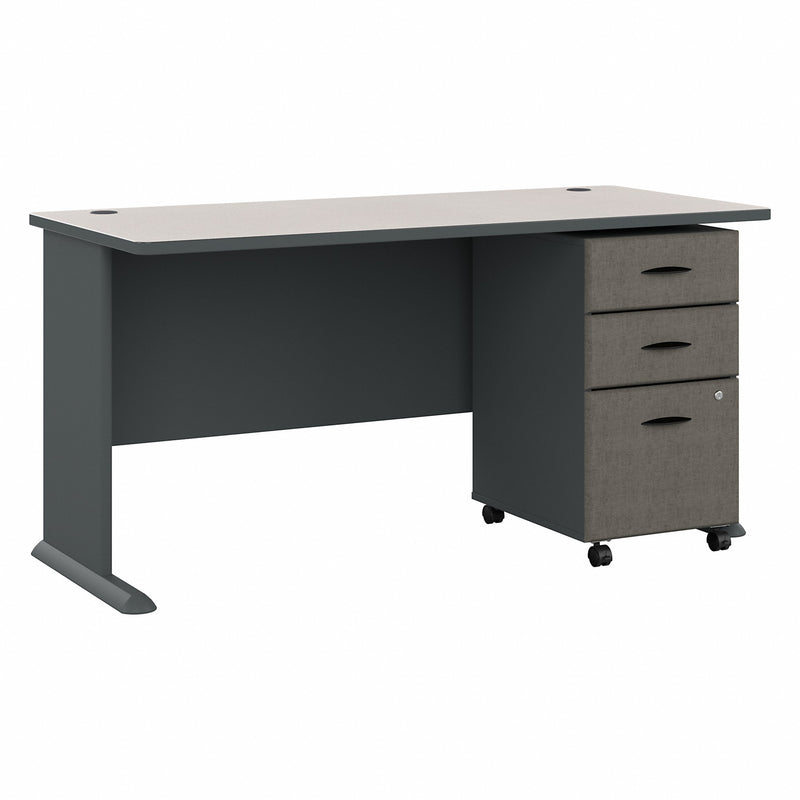 Bush Business Furniture Series A 60W Desk with Mobile File Cabinet