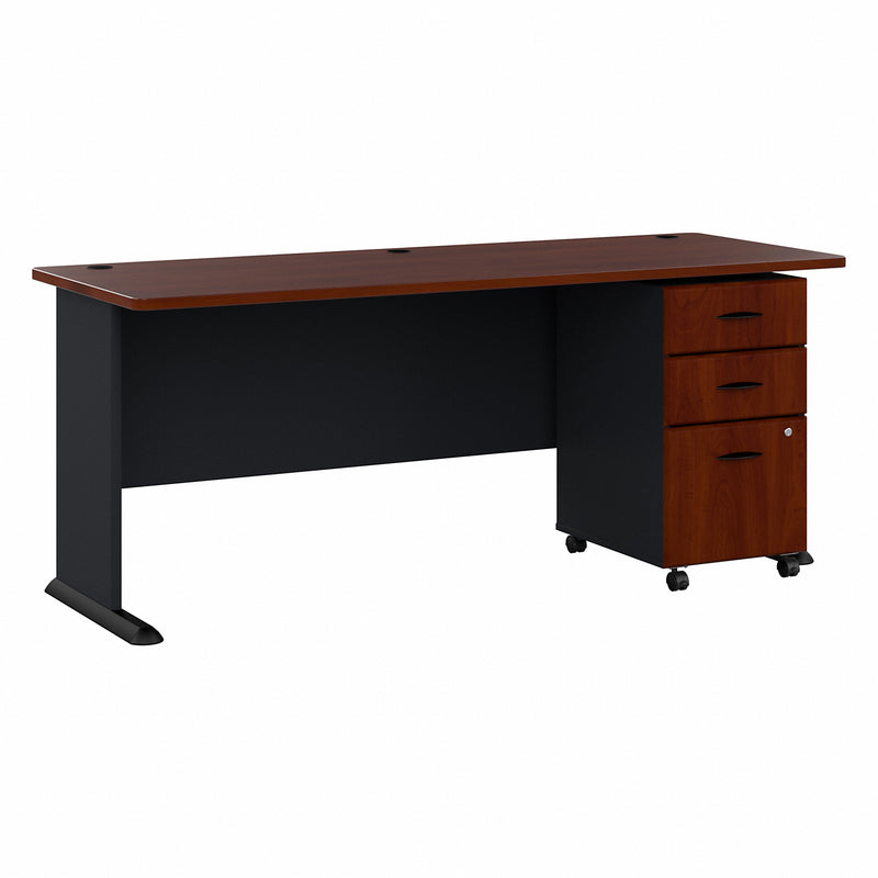 Bush Business Furniture Series A 72W Desk with Mobile File Cabinet