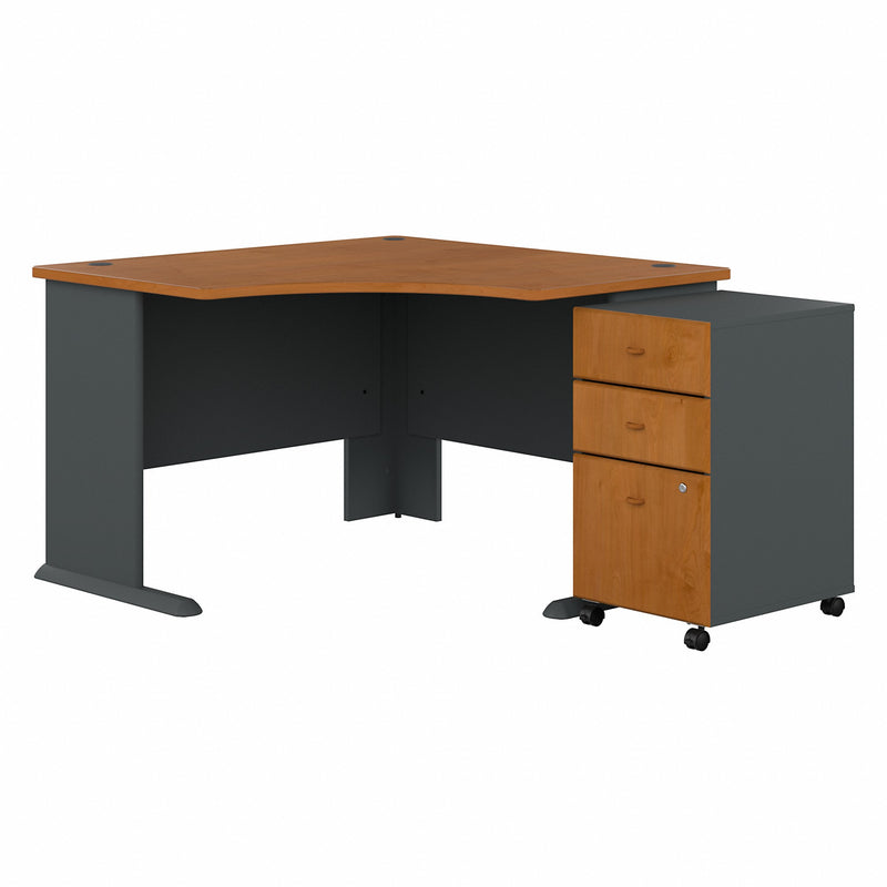 Bush Business Furniture Series A 48W Corner Desk with Mobile File Cabinet