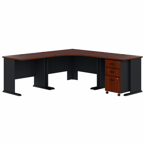 Bush Business Furniture Series A 84W x 84D Corner Desk with Mobile File Cabinet
