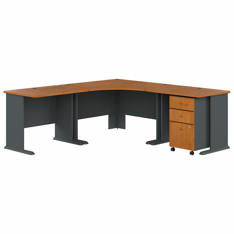 Bush Business Furniture Series A 84W x 84D Corner Desk with Mobile File Cabinet