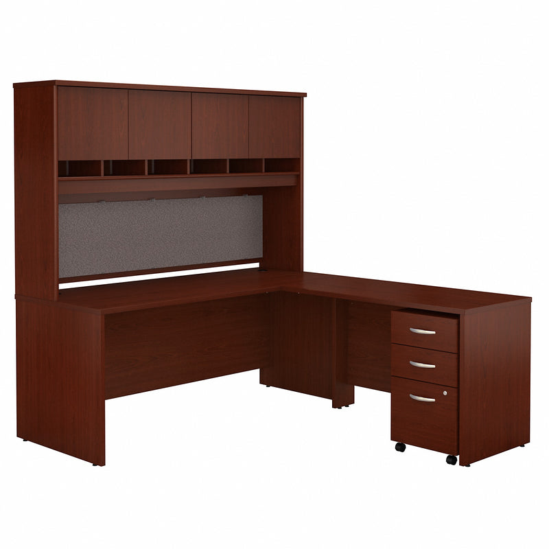 Bush Business Furniture Series C 72W L Shaped Desk with Hutch and Mobile File Cabinet
