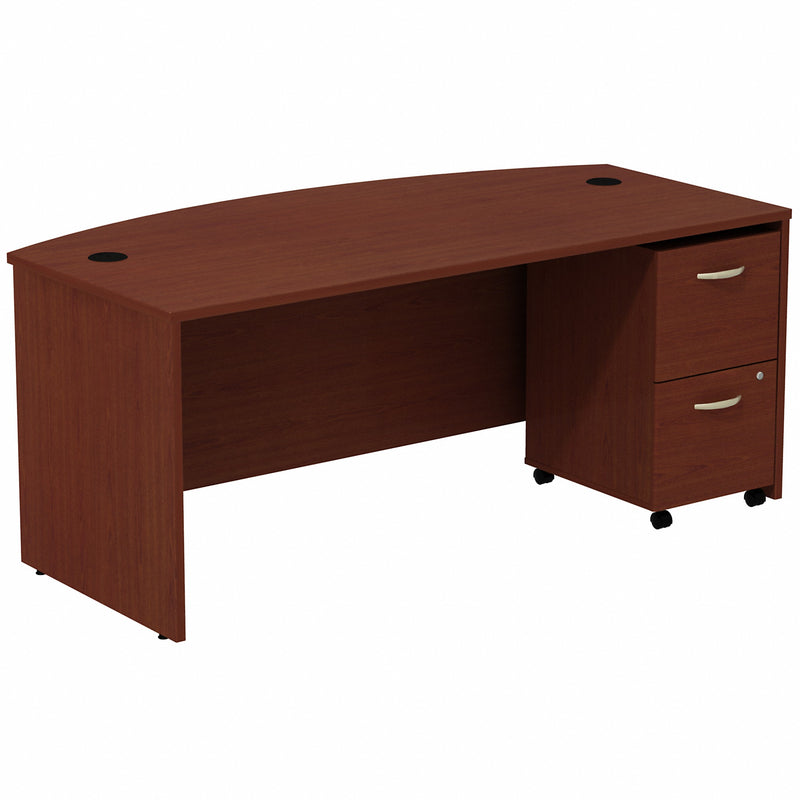 Bush Business Furniture Series C Bow Front Desk with 2 Drawer Mobile Pedestal