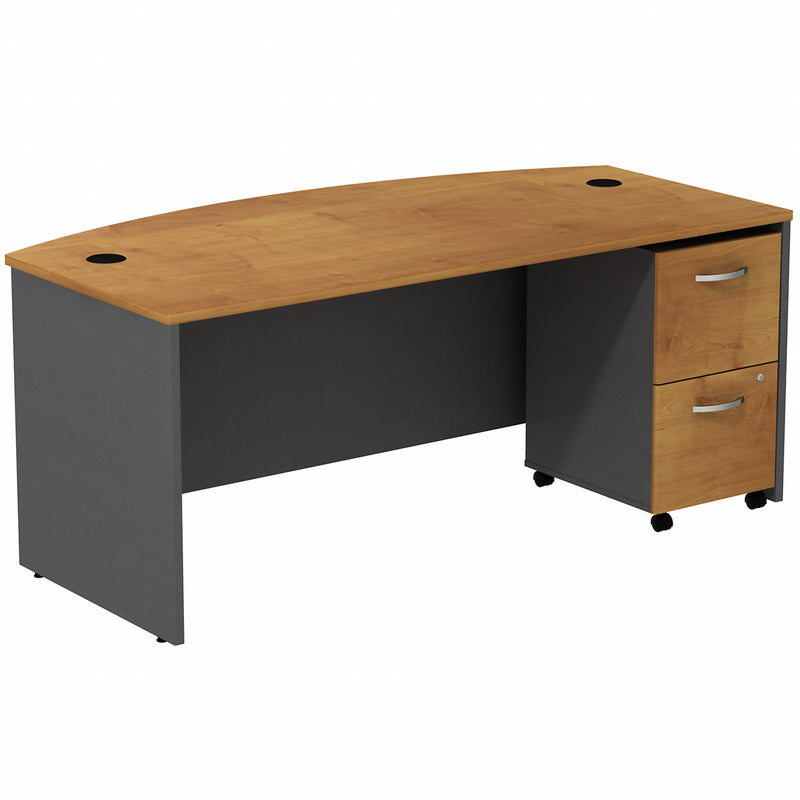 Bush Business Furniture Series C Bow Front Desk with 2 Drawer Mobile Pedestal