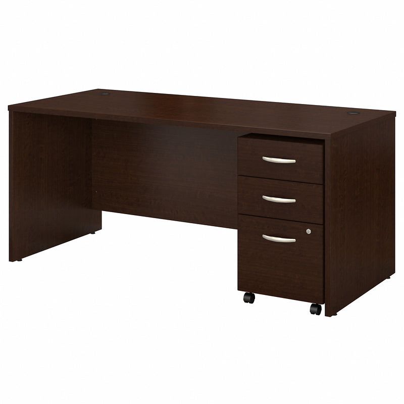 Bush Business Furniture Series C 66W x 30D Office Desk with Mobile File Cabinet