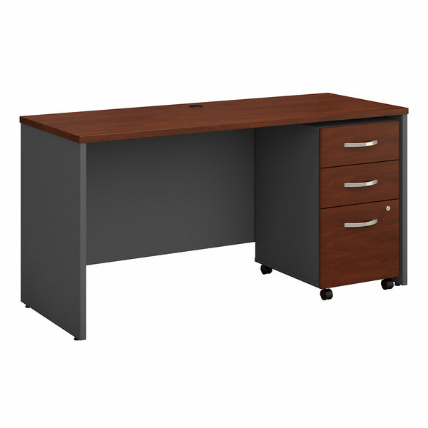 Bush Business Furniture Series C 60W x 24D Office Desk with Mobile File Cabinet