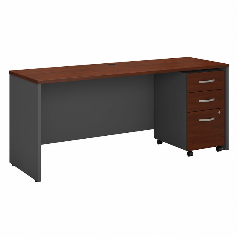 Bush Business Furniture Series C 72W x 24D Office Desk with Mobile File Cabinet
