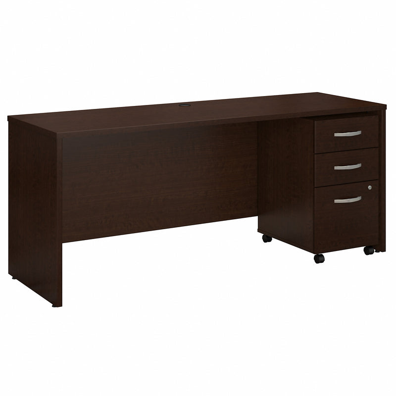 Bush Business Furniture Series C 72W x 24D Office Desk with Mobile File Cabinet