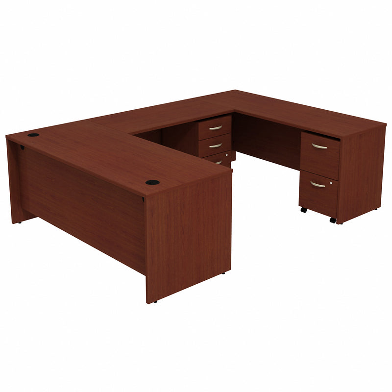 Bush Business Furniture Series C U Shaped Desk with 2 Mobile Pedestals