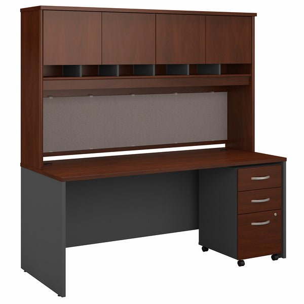 Bush Business Furniture Series C 72W x 30D Office Desk with Hutch and Mobile File Cabinet
