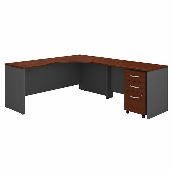 Bush Business Furniture Series C 72W Right Handed Corner Desk with 48W Return and Mobile File Cabinet