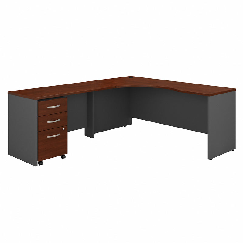 Bush Business Furniture Series C 72W Left Handed Corner Desk with 48W Return and Mobile File Cabinet