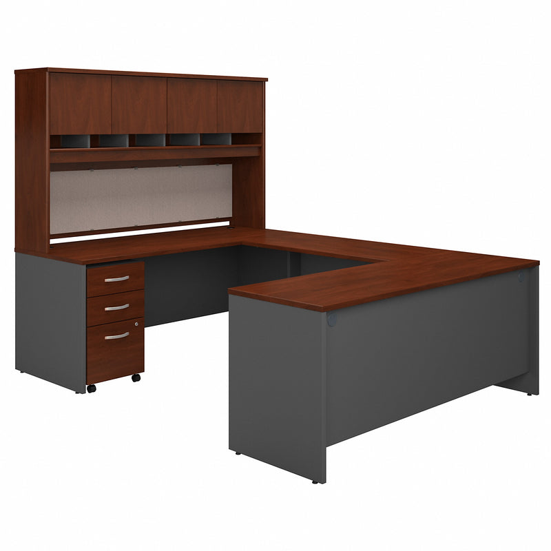 Bush Business Furniture Series C 72W U Shaped Desk with Hutch and Storage