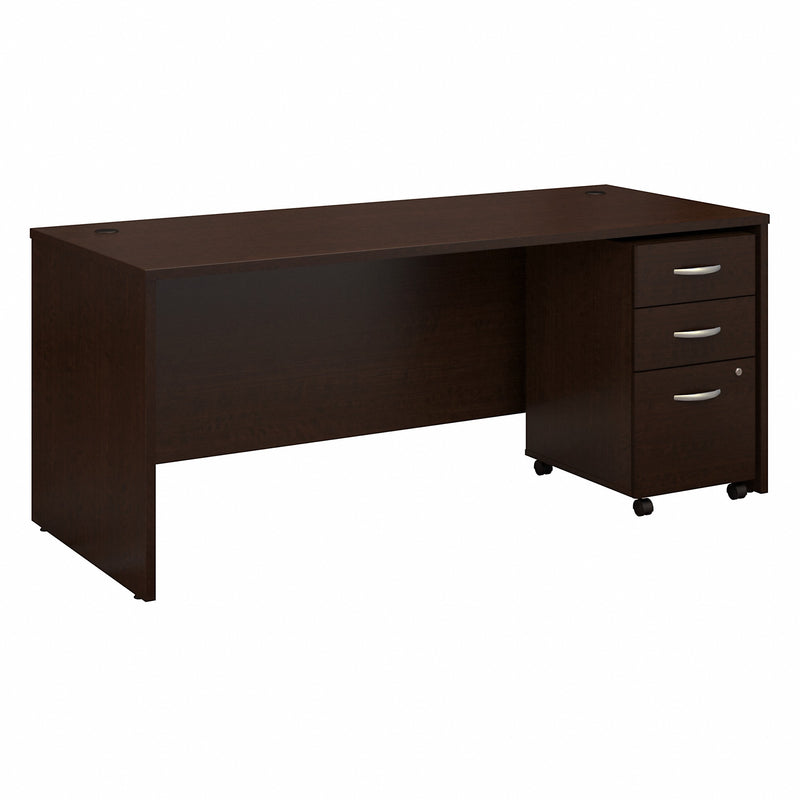 Bush Business Furniture Series C 72W x 30D Office Desk with Mobile File Cabinet