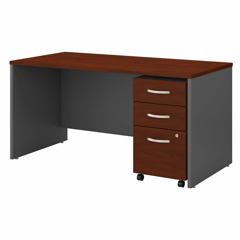 Bush Business Furniture Series C 60W x 30D Office Desk with 3 Drawer Mobile File Cabinet