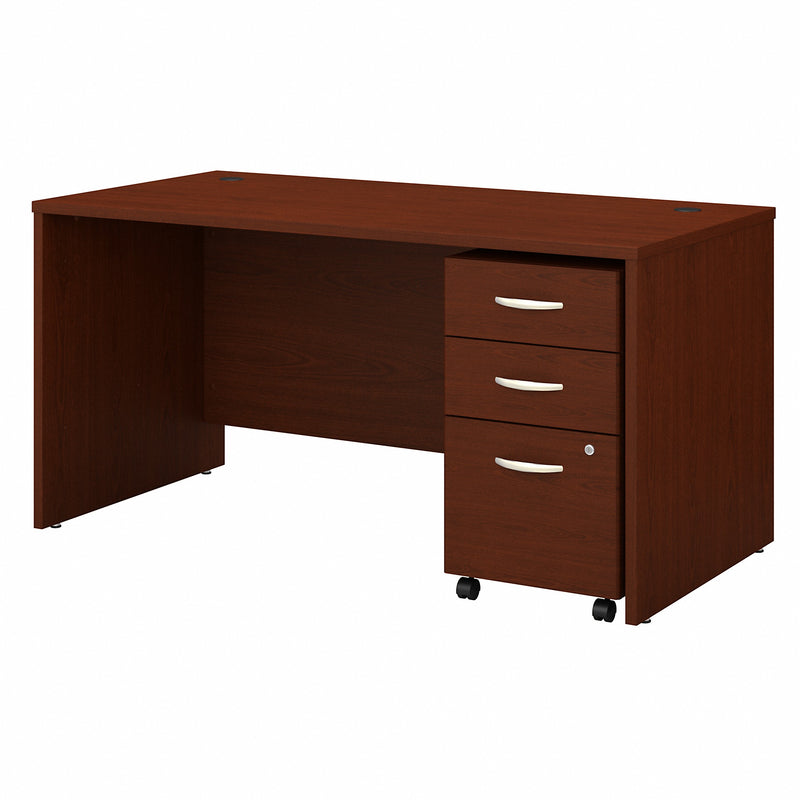 Bush Business Furniture Series C 60W x 30D Office Desk with 3 Drawer Mobile File Cabinet