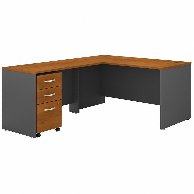 Bush Business Furniture Series C 60W L Shaped Desk with 3 Drawer Mobile File Cabinet