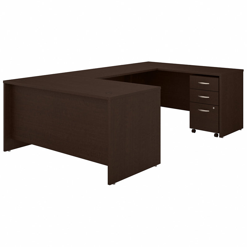 Bush Business Furniture Series C 60W U Shaped Desk with 3 Drawer Mobile File Cabinet