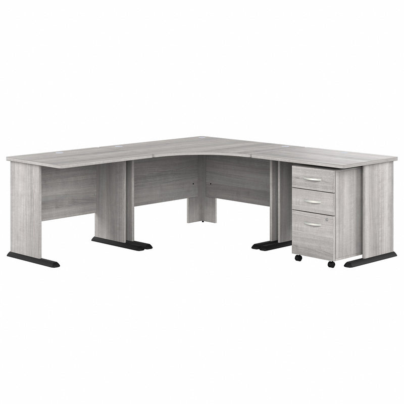 Bush Business Furniture Studio A 83W Large Corner Desk with 3 Drawer Mobile File Cabinet
