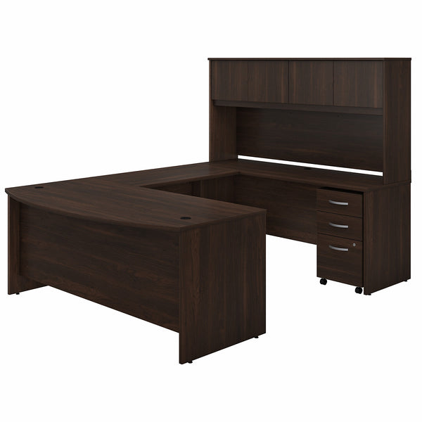 Bush Business Furniture Studio C 72W x 36D U Shaped Desk with Hutch and Mobile File Cabinet
