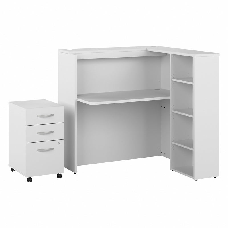 Bush Business Furniture Studio C 48W Cubicle Desk with Shelves and Mobile File Cabinet