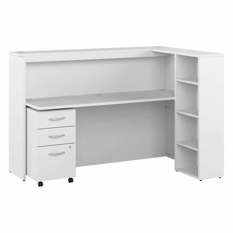 Bush Business Furniture Studio C 72W Cubicle Desk with Shelves and Mobile File Cabinet
